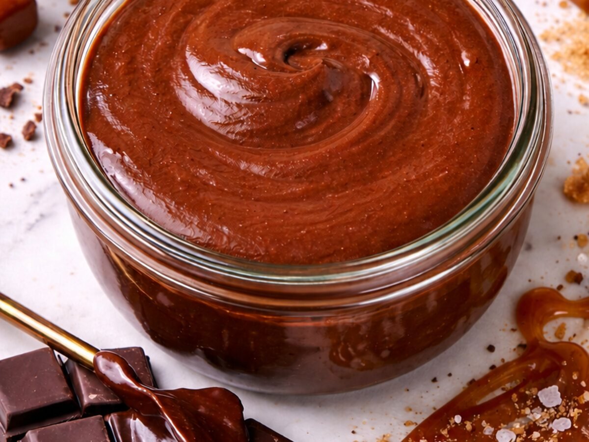 La pâte à tartiner chocolat-caramel