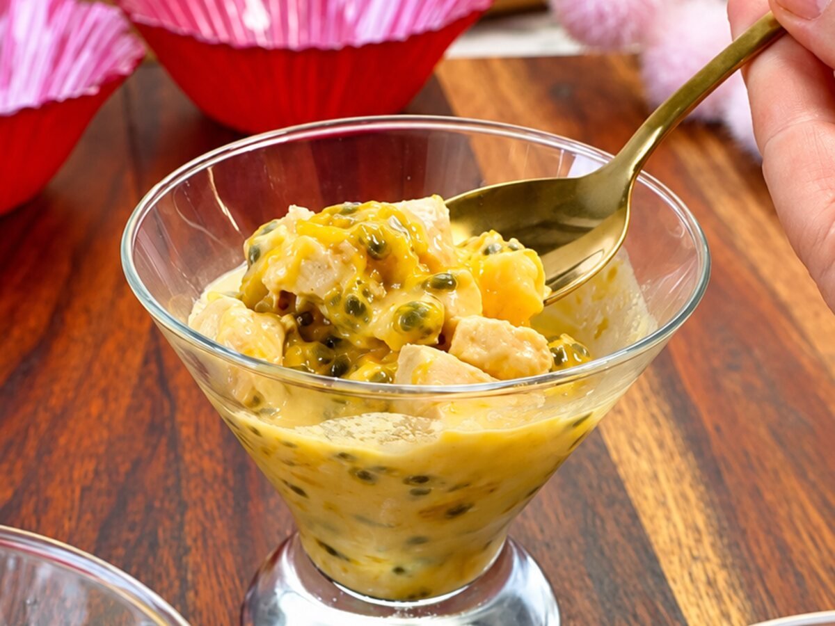 La salade de tofu, orange et fruits de la passion