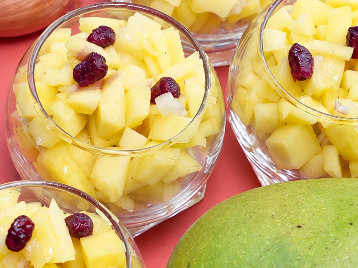 Les verrines de mangue verte à l’échalote